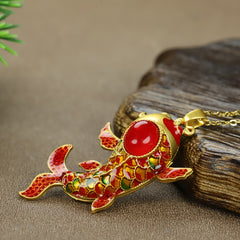 National Style Good Luck Koi Fish Necklace - Prosperity Energy for Success & Transformation