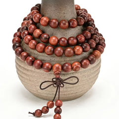 Incorporates spiritual benefits (harmony, stress relief, positive energy) with an eye-catching gradient inspired by sandalwood tones.