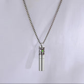 Creative Aromatherapy Necklace - Silver-Tone Perfume Bottle Pendant for Emotional Balance & Spiritual Harmony