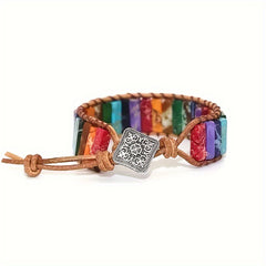Bohemian Chakra Stone Bracelet — Colorful Energy Balance & Harmony Wristwear
