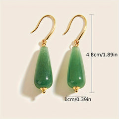 Vintage Drop-Shaped Stone Earrings - Bohemian Energy & Vacation Harmony