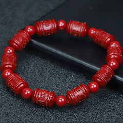 Elastic Red Bead Bracelet Energy Harmony Gift for Men & Women