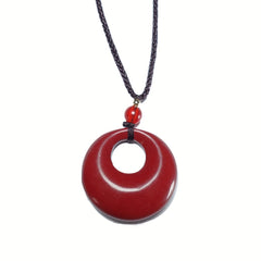 Natural Raw Stone Cinnabar Pendant Necklace - Spiritual Protection & Positive Energy for Men and Women