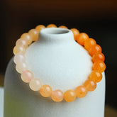 Natural Peach Blossom Jade Beaded Bracelet for Love, Youthful Energy, and Emotional Healing