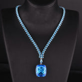 Luxury Red Zirconia Pendant Necklace for Women - Exaggerated Banquet Jewelry with Confidence & Glamour