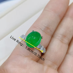 Vintage Green Faceted Ring | Adjustable Band, Timeless Jewelry for Harmony & Vitality