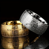Luxurious Retro Tungsten Steel Ring with Golden Surface - Spiritual Energy & Prosperity Symbolism