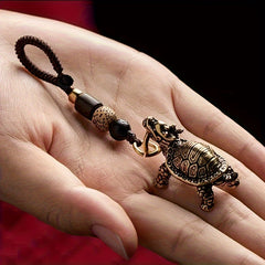 Vintage Bronze Turtle Keychain — Longevity, Protection & Stability Energy Charm