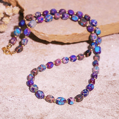 Elegant Punk Emperor Stone Necklace – Unisex Natural Stone Gift for Mindful Living