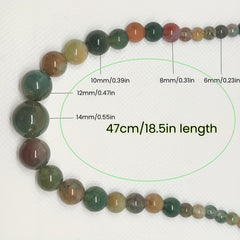 Simple Graduated India Agate & Mixed Agate Pendant Necklace — Natural Stone Bead Harmony, Spiritual Balance & Holistic Wellness Amulet