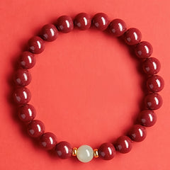 Chinese-Style Lucky Cinnabar & Turquoise Bracelet - Auspicious Talisman for Harmony & Energy