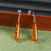 Boho Chic Teardrop Earrings - Golden-Yellow Resin for Festive Elegance & Spiritual Balance