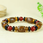 Vintage Mosaic Agate Pendant Necklace for Grounding, Protection, and Timeless Style for Men & Women