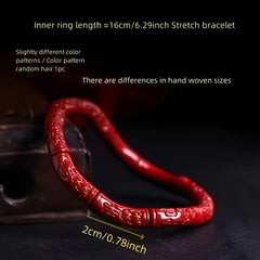 Handcrafted Red Natural Stone Bracelet for Daily Wear - Wealth Attracting & Evil Spirit Warding