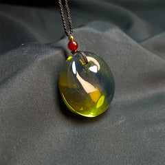 Zen Green Resin Buddha Pendant Necklace for Inner Peace, Unisex Minimalist Style, Perfect for Meditation