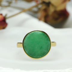 Natural Green Stone Ring - Harmony & Balance for Couples Beach Festivals