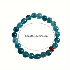 Chinese Zen Ice Flower Bracelet Blue-Green Red Beads Energy Balance Daily Sports Wear