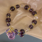 Bohemian Amethyst Bead Bracelet – Wealth & Protection Energy for Daily Wear