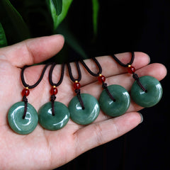 Authentic Burmese Jade Peace Charm Pendant — Spiritual Harmony, Protection & Serenity Amulet with Adjustable Necklace