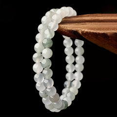 1pc Women's Natural Stone Bracelet - Elegant Beaded Jewelry with Greenish-Blue & White Marble Patterns - Harmony & Balance for Daily Wear