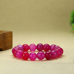 Natural Purple Pink Agate Bracelet for Emotional Balance Spiritual Growth Women