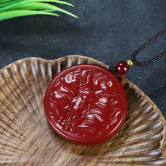 Protective Cinnabar Nine-Tailed Fox Pendant for Couples, Love & Spiritual Strength