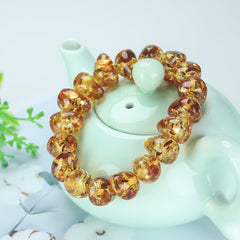Unisex Irregular Amber Bracelet for Grounding, Vitality, and Emotional Balance