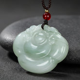 Elegant Natural Stone Ruyi Pendant Necklace - Traditional Carving for Harmony, Protection & Positive Energy Flow
