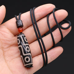 Natural Stone Agate Tibet Tianzhu Necklace - Unisex Birthstone Charm for Prosperity & Protection