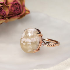 Elegant Cherry Natural Stone Ring for Beach Parties & Holidays with Spiritual Energy