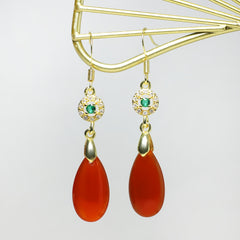 Colorful Natural Stone Earrings with a Luxurious Palace Style, Perfect for Beach Parties And Gatherings, Making Them an Ideal Gift for Girlfriends And Close Friends.