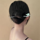 Chinese Lotus Hairpin with Silver Branch Design - Transparent Three-dimensional Ancient Cool Feel for Spiritual Harmony & Mindful Energy