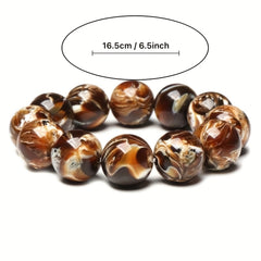10-12mm Wax Bead Fossil Bracelet for Ancient Wisdom & Grounding Energy - Daily Wear & Gift