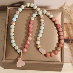 Pink & Beige Resin Bracelet - Daily Harmony & Party Elegance