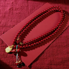 Cinnabar Bead Bracelet - Dragon Year Prosperity & Energy Talisman