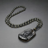 Frosted Guanyin Pendant Necklace - Compassion Blessing Charm for Serene Energy and Spiritual Protection