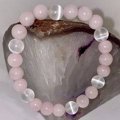 Abundance Bracelet - Pink & Cat's Eye Stone for Wealth & Protection