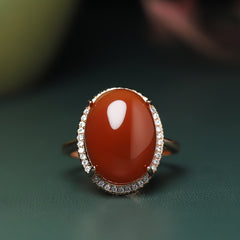 Vintage Red Gemstone Ring - Passion & Energy for Couples Unisex Party
