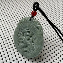 God Dragon Blessed Pendant - Prosperity Energy Traditional Stone Necklace
