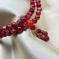 Fiery Resin 108 Bead Bracelet Necklace for Grounding, Protection, and Spiritual Clarity