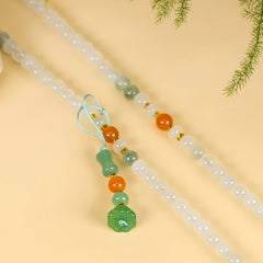 Natural Jade Crossbody Chain with Tassel | Traditional Chinese Sweater Chain for Elegance & Positive Energy