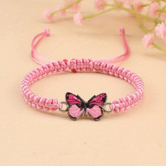 Butterfly Bracelet For Couples - Trendy Red Rope Adjustable Couple Bracelet for Love & Connection