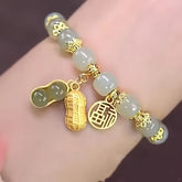 Elegant Charm Peanut Pendant Bracelet — Chinese Style Prosperity & Good Fortune Jewelry