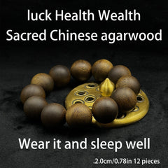 Sacred Agarwood Mala Beads for Spiritual Wealth & Harmonious Energy