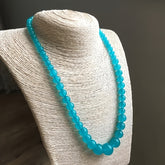 Women's Elegant Natural Stone Pagoda Chain Necklace - Turquoise Beads for Spiritual Energy & Mindful Elegance