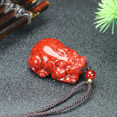 Natural Raw Mineral Sand Pixiu Pendant for Wealth, Protection, and Feng Shui