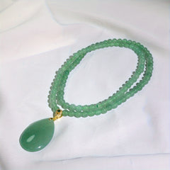 Elegant Luxury Natural Stone Pendant Necklace - No Plating for Harmony & Protection