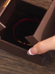 Women's Adjustable Red & Golden Lucky Charm Bracelet: Bohemian Style for Good Luck & Protection