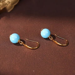Tealight Blue Dangle Earrings - 8mm Magnesium Alloy for Energy Balance & Daily Elegance