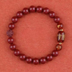 Zodiac Bracelet with Cinnabar Beads & Golden Charms - Traditional Chinese Energy Protection & Wealth Attraction